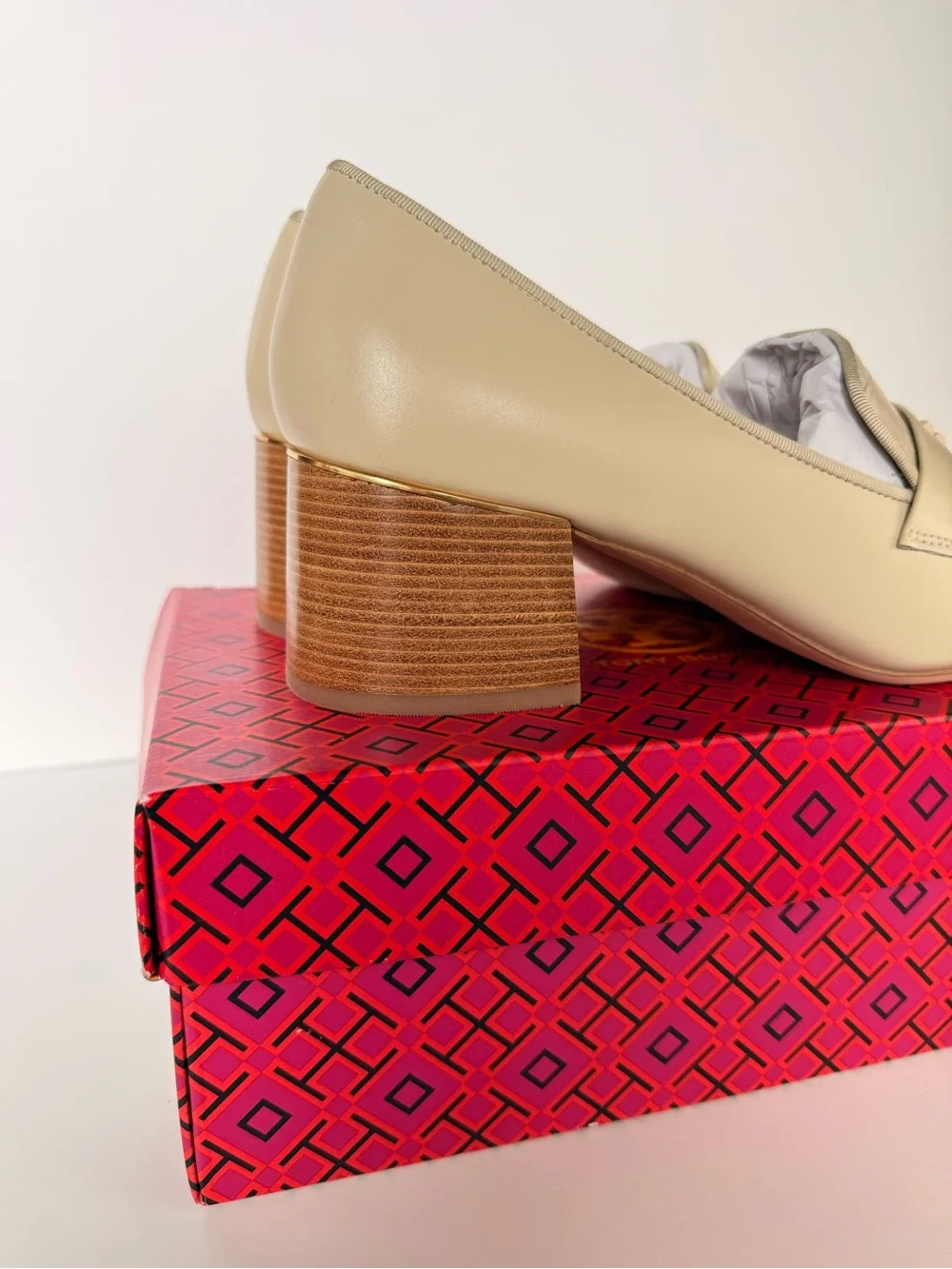 Tory Burch Everly 55mm Loafers Dulce de Leche Leather Block Heel US 9 & 9.5